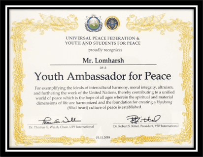 Official UN Youth Ambassador for Peace Appointment